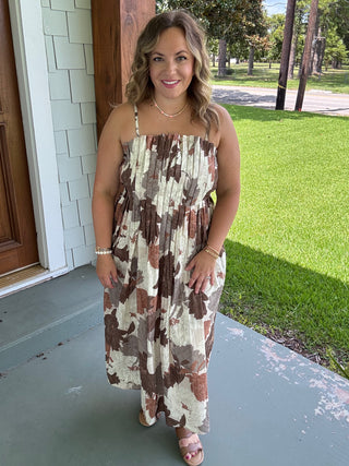 Aveline Floral Pleated Maxi Dress