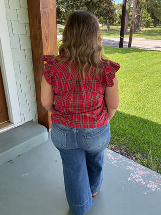 Cranberry Spark Plaid Blouse