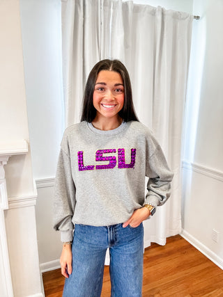LSU Luxe Sequin Sweatshirt (Trademarked)