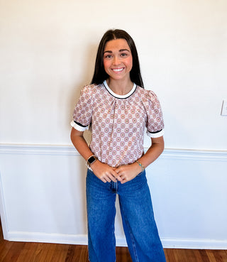 Mauve Mod Puff Top