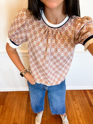 Mauve Mod Puff Top