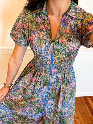 Wildflower Meadow Zip Midi Dress