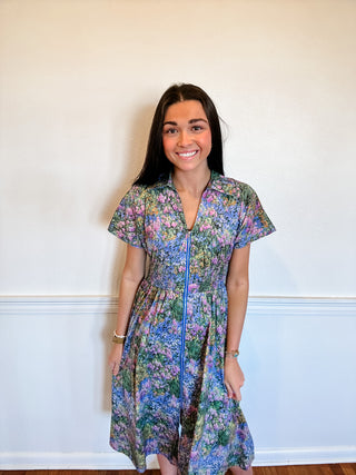 Wildflower Meadow Zip Midi Dress