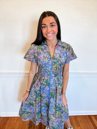 Wildflower Meadow Zip Midi Dress