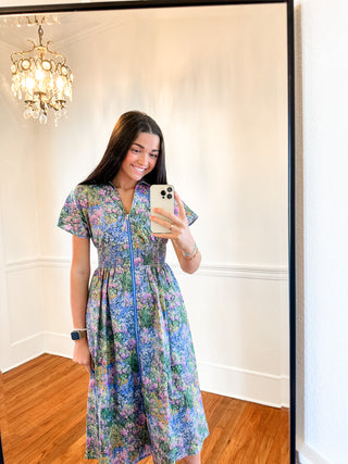 Wildflower Meadow Zip Midi Dress