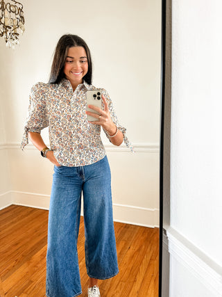 Wildflower Tie-Sleeve Blouse