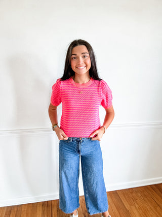 Pink Punch Knit Top