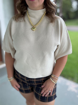 Ivory Ease Mock Neck Sweater