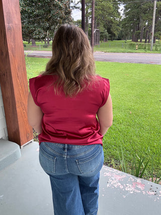 Everly Satin Shoulder Top