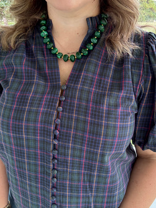 Hadley Plaid Button-Up Blouse