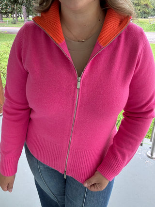 Colorblock Zip Sweater