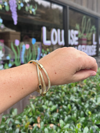 Golden Triple Wrap Coil Bracelet