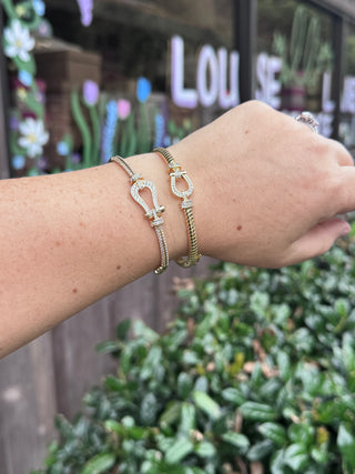 Equestrian Buckle Cable Bracelet