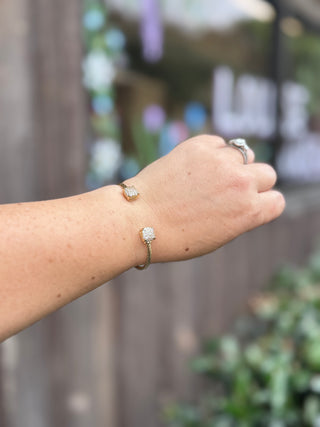 Pavé End Cable Cuff Bracelet
