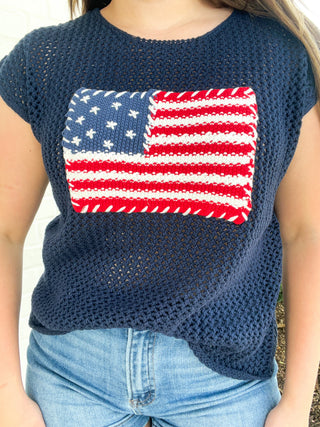 USA Flag Knit Sweater