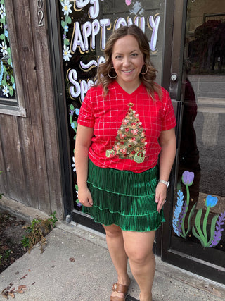 Merry & Bright Metallic Ruffle Skirt