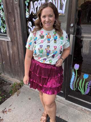 Merry & Bright Metallic Ruffle Skirt