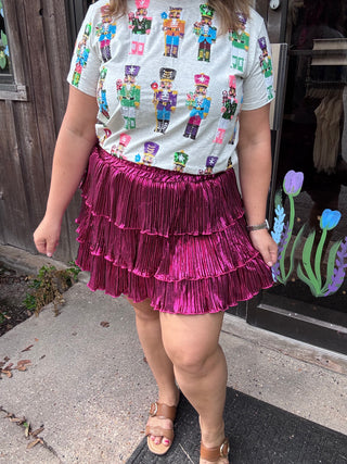 Merry & Bright Metallic Ruffle Skirt