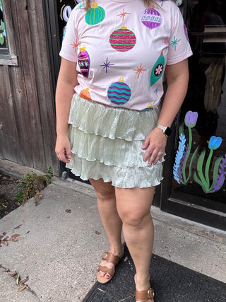 Merry & Bright Metallic Ruffle Skirt