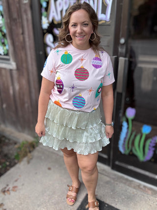 Merry & Bright Metallic Ruffle Skirt