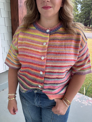 Merry Mix Striped Cardigan