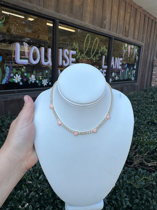 Blushing Sparkle Heart Necklace