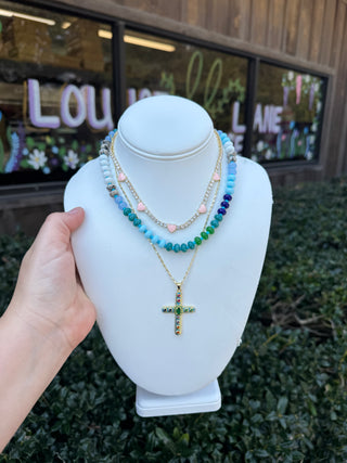 Radiant Faith Gem Cross Necklace