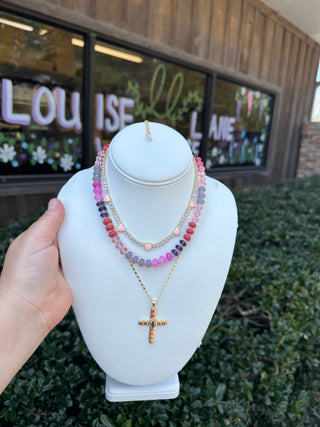 Radiant Faith Gem Cross Necklace