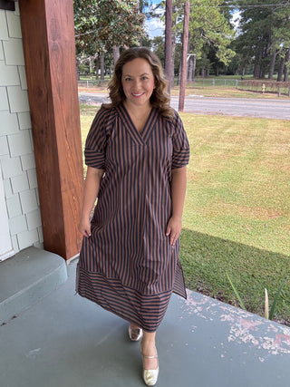 The Hadley Striped Midi Dress