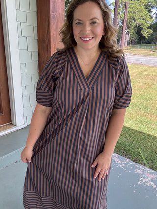The Hadley Striped Midi Dress