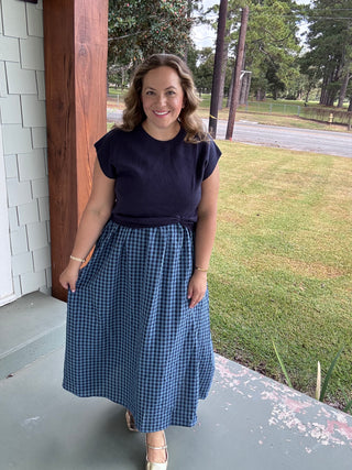 Wren Gingham Midi Dress Set