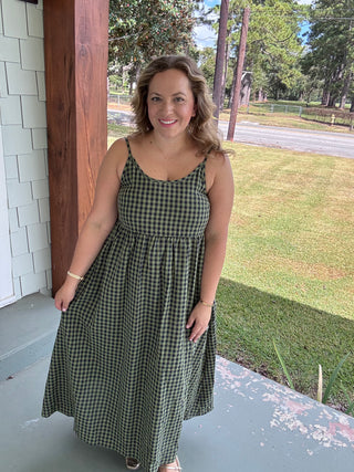 Wren Gingham Midi Dress Set