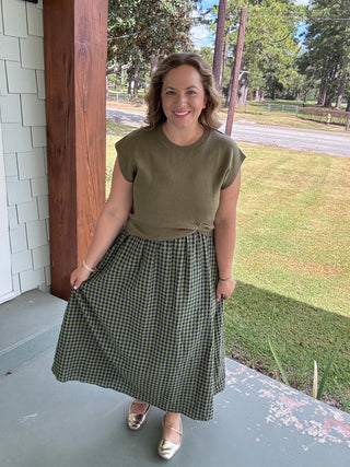 Wren Gingham Midi Dress Set