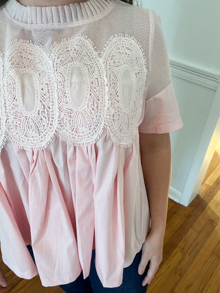 Soft Petal Lace Blouse