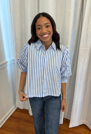 Harbor Stripe Poplin Top