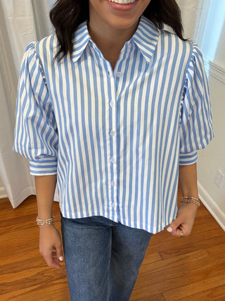 Harbor Stripe Poplin Top