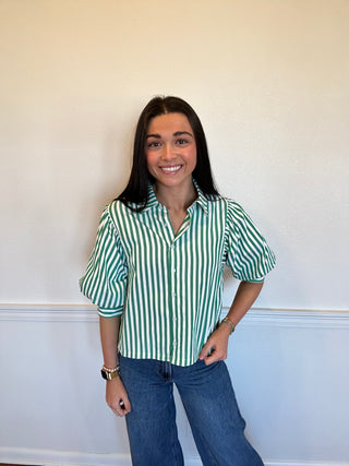 Harbor Stripe Poplin Top