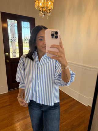 Harbor Stripe Poplin Top