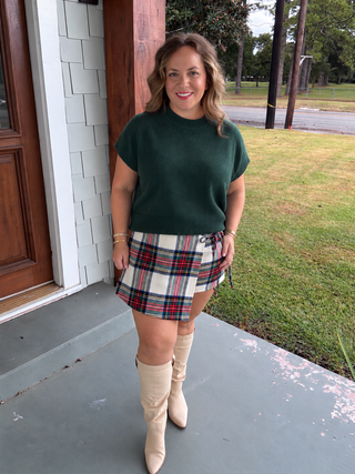 Merry in Plaid Wrap Skort