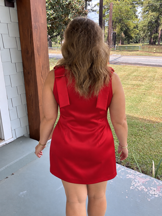 Scarlett Bow Shoulder Mini Dress