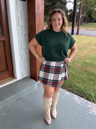 Merry in Plaid Wrap Skort