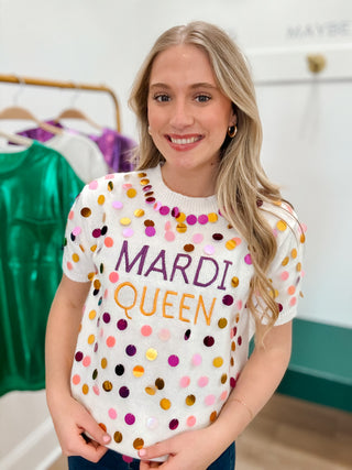 Mardi Queen Shortsleeve Sweater