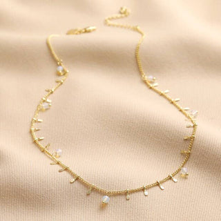 Semi-Precious Stone Droplet Necklace with Opalite