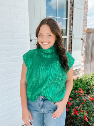 Green Foil Sweater