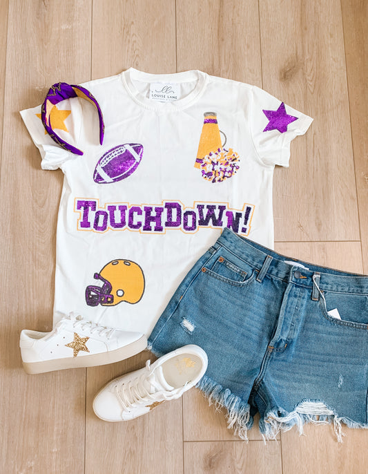 Touch Down Sequin LSU Top