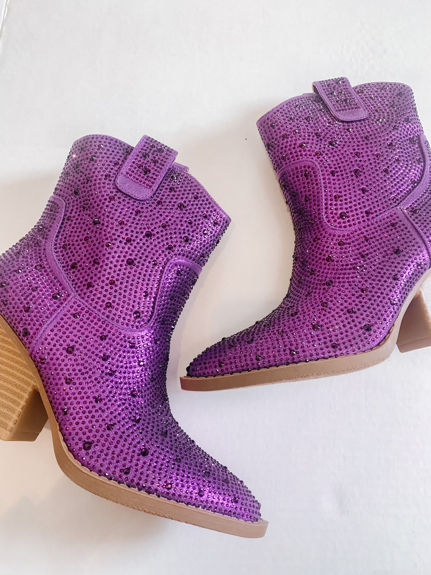 Purple Rhinestone Boots