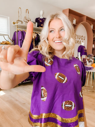 Sequin Football  Top