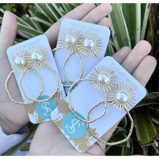 Pearl Starburst Hoops