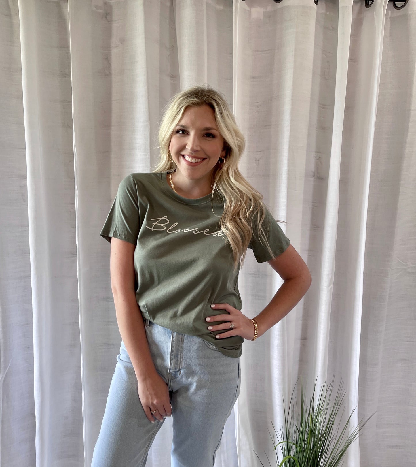 Blessed Graphic Top (Olive)