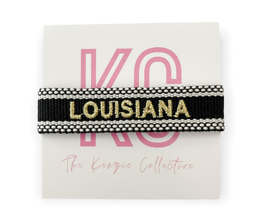 Louisiana Embroidered Bracelet